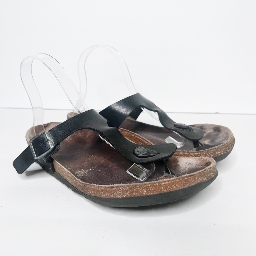 Birkenstock Gizeh Black Leather Sandals Size 39 8 Women’s